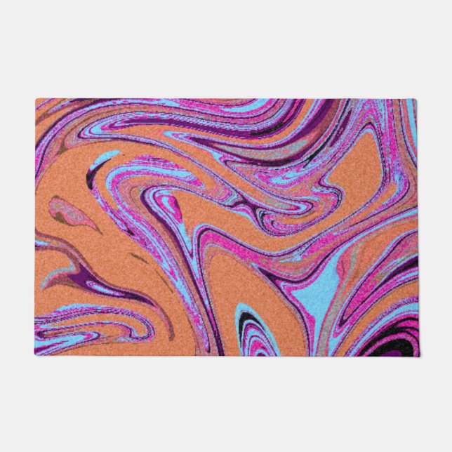 Paillasson Marbre Texture Motif coloré mignon (Devant)