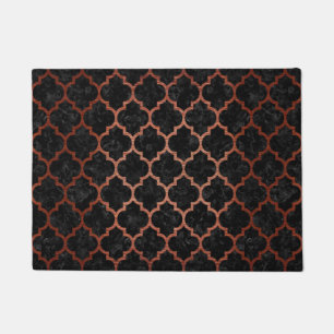 PAILLASSON MARBRE TILE1 NOIR ET MÉTAL BALAYÉ PAR CUIVRE