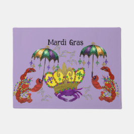 Paillasson Mardi Gras crawfish and king crab festive