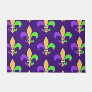 Paillasson Mardi gras la Nouvelle-Orléans Fleur de Lis Purpl
