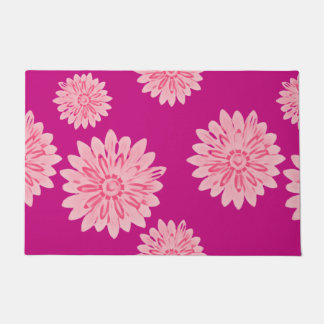 Paillasson Marguerites rose pâle sur rose chaud