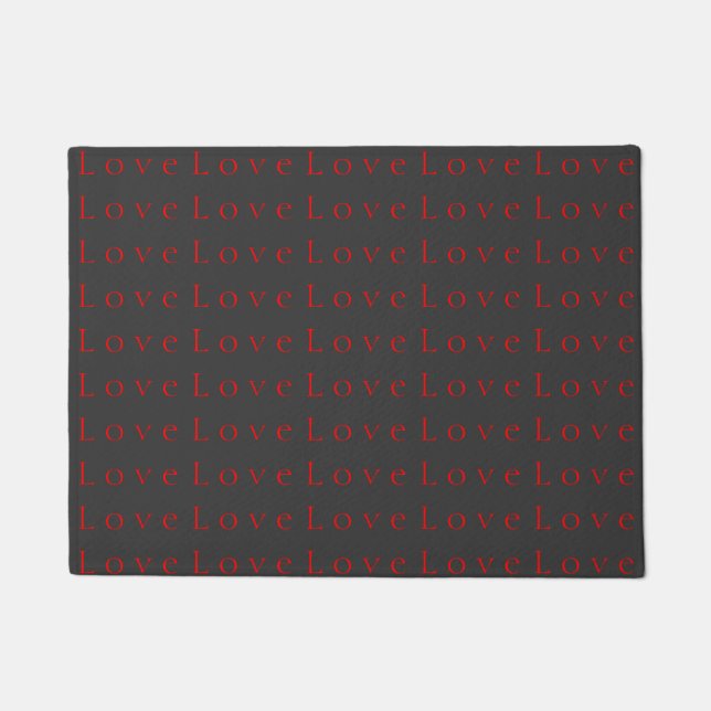 Paillasson Mariage d'amour unique gris rouge élégant (Devant)