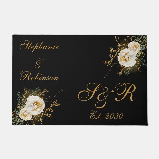 Paillasson Mariage du logo de la Florale d'or (Devant)