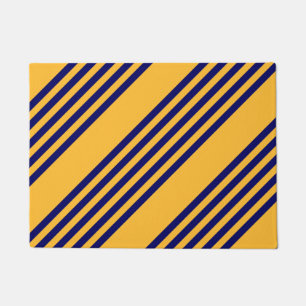 Paillasson Marine bleu et jaune soleil cinq bandes motif