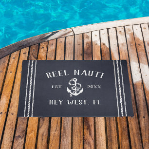 Paillasson Marine   Rustic Ancre Nom personnalisé du bateau