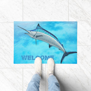 Paillasson Marlin bleu sport pêche en eau douce Bienvenue