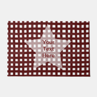 Paillasson Maroon check & white Star