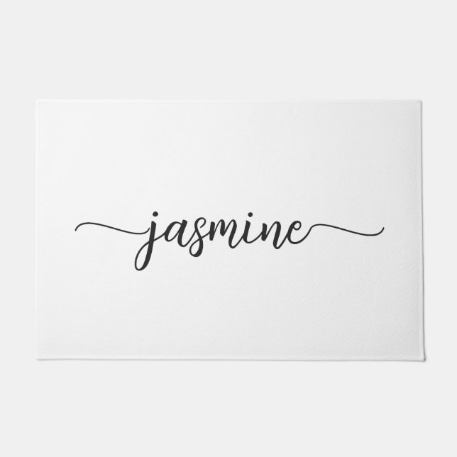 Paillasson Marque-page personnalisé minimal blanc girly monog (Devant)