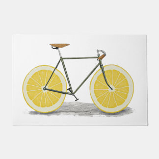 Paillasson Mat à Vélo au Citron Jaune, Fruit Amusant