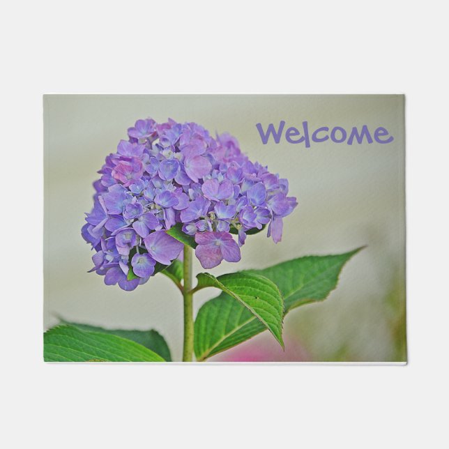 Paillasson Mat d'accueil Purple Hydrangea (Devant)