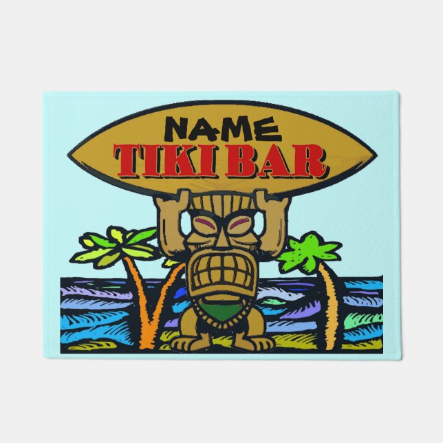 Paillasson Mat d'accueil, Tiki Bar, Island Doormat (Devant)