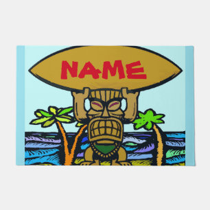 Paillasson Mat d'accueil, Tiki & Surf Board Doormat