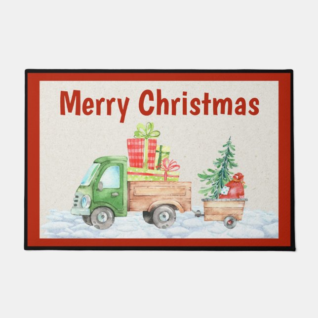 Paillasson Mat de la porte de Noël du camion (Devant)