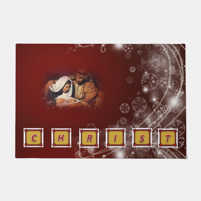 Paillasson Mat de la porte de Noël, Jésus Christ (Devant)
