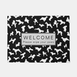 Paillasson Mat de la porte des silhouettes de chien