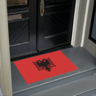 Paillasson Mat de la porte du drapeau d'Albanie