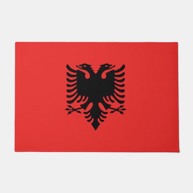 Paillasson Mat de la porte du drapeau d'Albanie (Devant)
