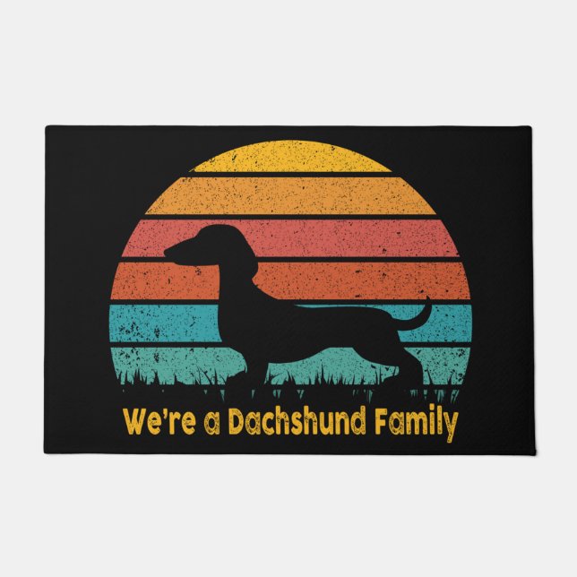 Paillasson Mat de la porte familiale de Dachshund (Devant)