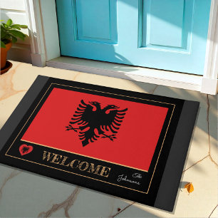 Paillasson Mat de maison Albanie, Drapeau albanais sports / B