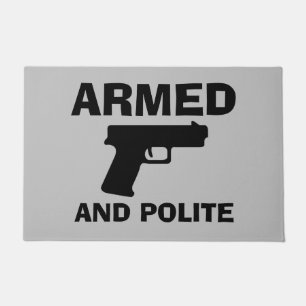 Paillasson Mat de porte ARMÉ ET POLITE