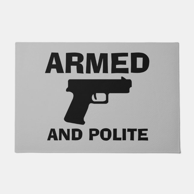 Paillasson Mat de porte ARMÉ ET POLITE (Devant)