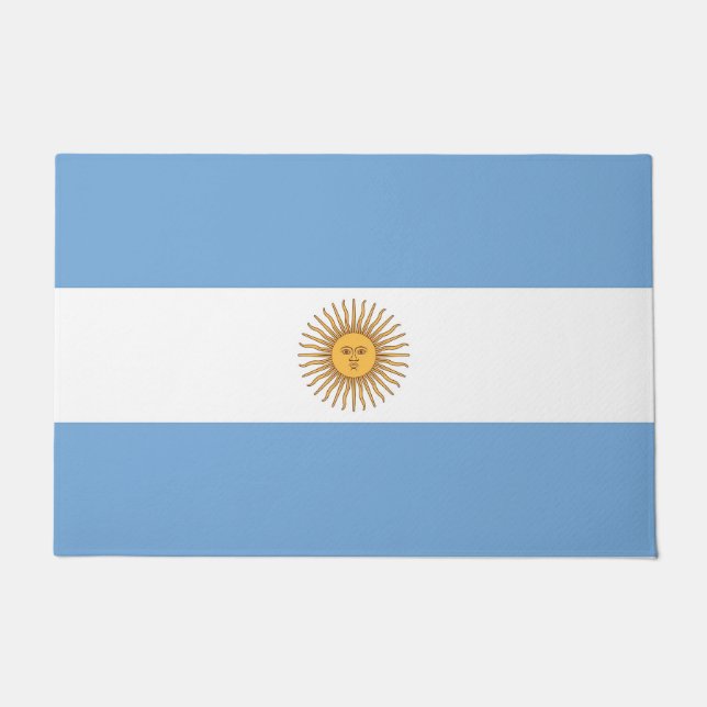 Paillasson Mat de porte avec drapeau d'Argentine (Devant)