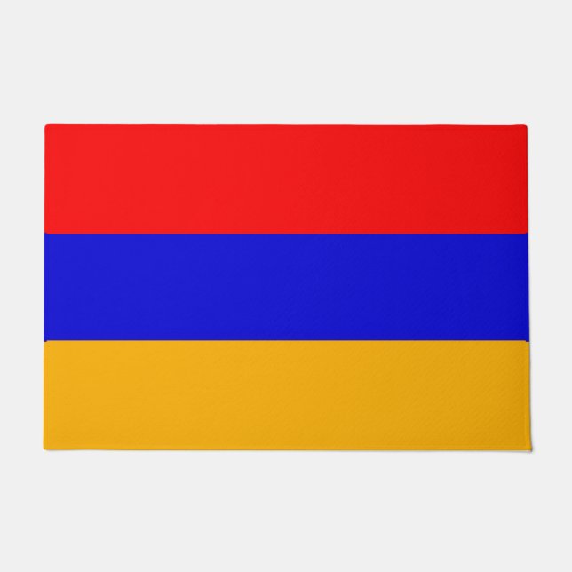 Paillasson Mat de porte avec drapeau d'Arménie (Devant)