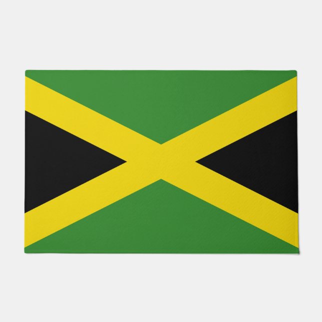 Paillasson Mat de porte avec drapeau de la Jamaïque (Devant)