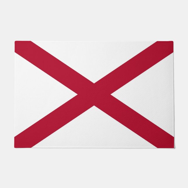 Paillasson Mat de porte avec Drapeau de l'Alabama, USA (Devant)