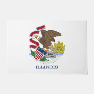 Paillasson Mat de porte avec drapeau de l'Illinois State, Éta