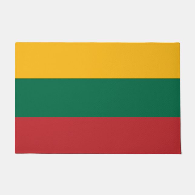 Paillasson Mat de porte avec drapeau de Lituanie (Devant)