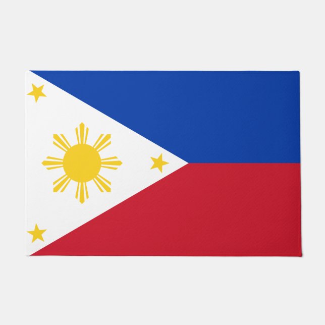 Paillasson Mat de porte avec drapeau des Philippines (Devant)