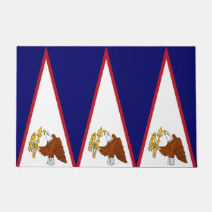 Paillasson Mat de porte avec Drapeau des Samoa américaines, U