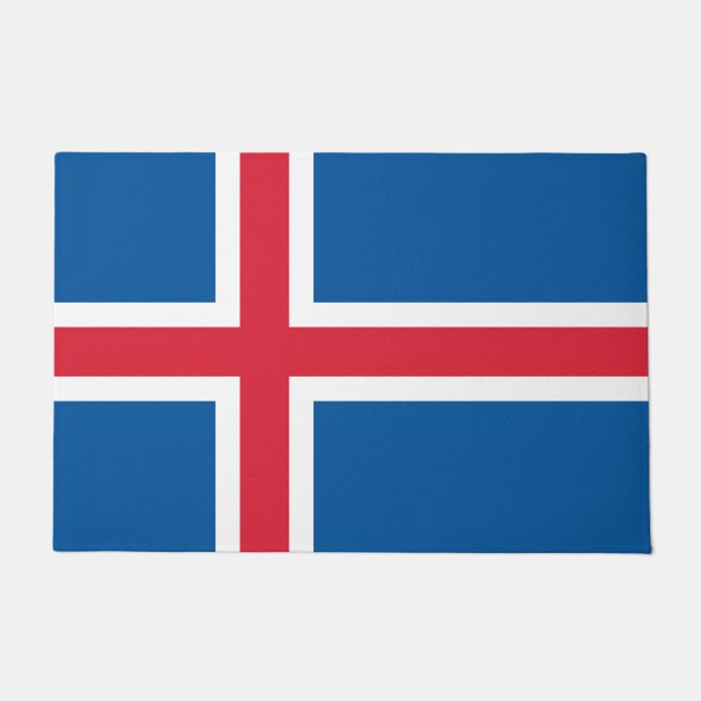 Paillasson Mat de porte avec drapeau d'Islande (Devant)