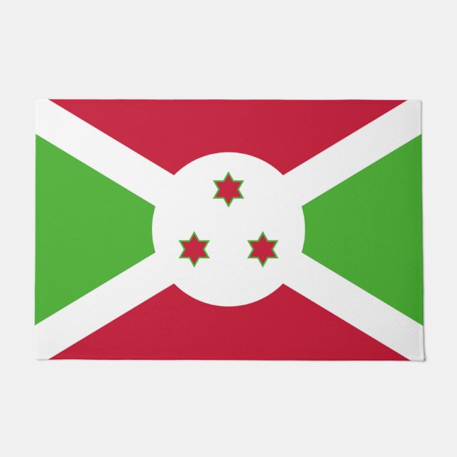 Paillasson Mat de porte avec drapeau du Burundi (Devant)