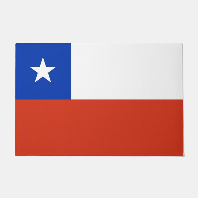 Paillasson Mat de porte avec drapeau du Chili (Devant)