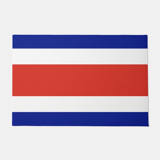 Paillasson Mat de porte avec drapeau du Costa Rica (Devant)