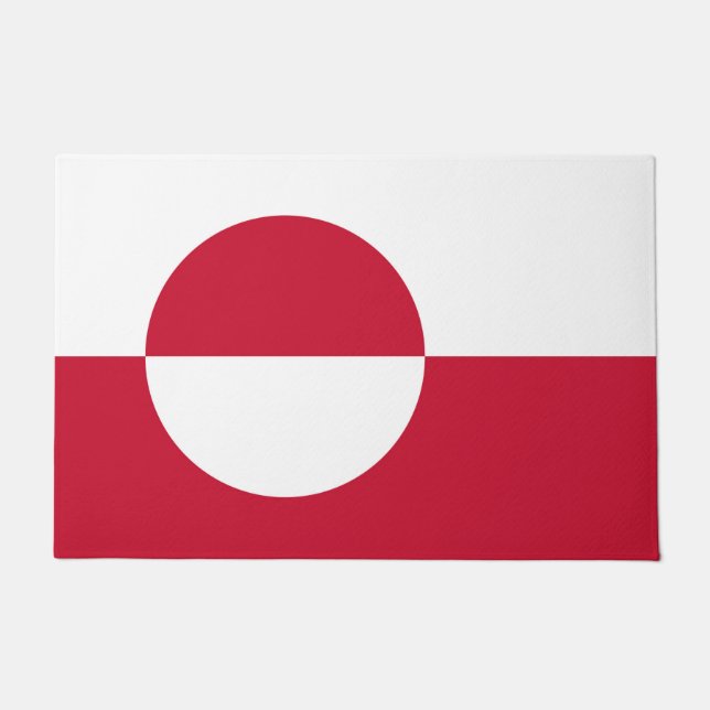 Paillasson Mat de porte avec drapeau du Groenland (Devant)