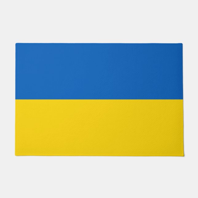 Paillasson Mat de porte avec drapeau d'Ukraine (Devant)
