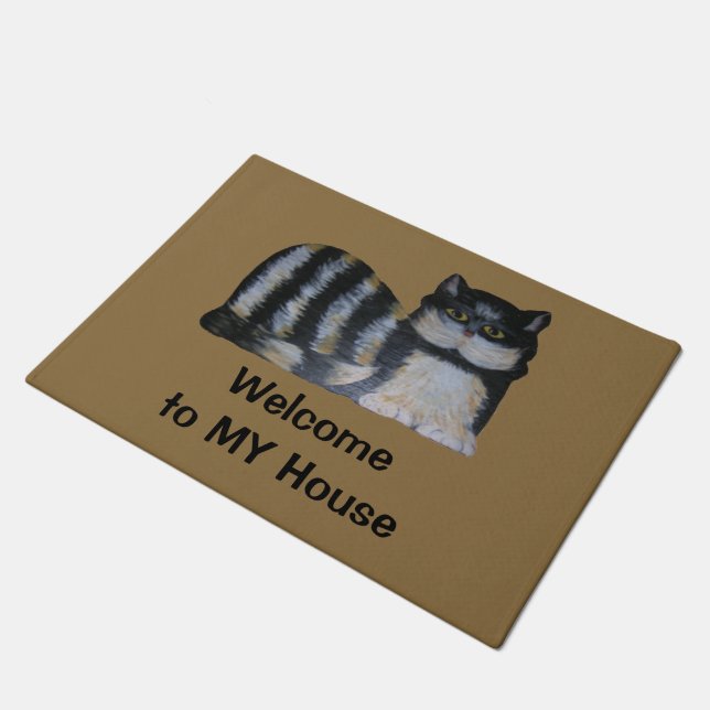 Paillasson Mat de porte - Chat rayé MY Maison (Incliné)