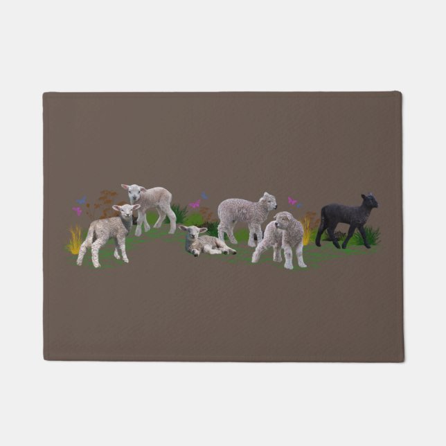 Paillasson Mat de porte de pré-agneau (Brown) (Devant)