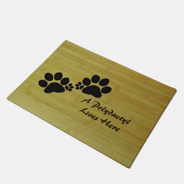 Paillasson Mat de porte - Empreintes de pattes polydactyles (Incliné)