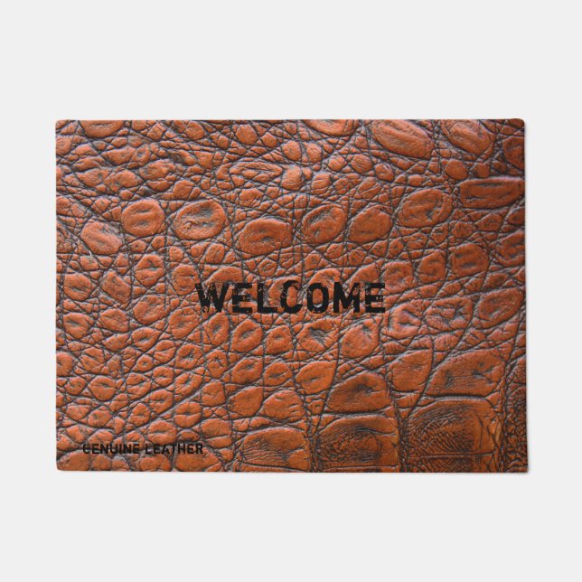 Paillasson Mat de porte en cuir Brown clair (Devant)