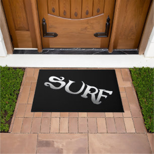 Paillasson mat de porte incliné noir surf