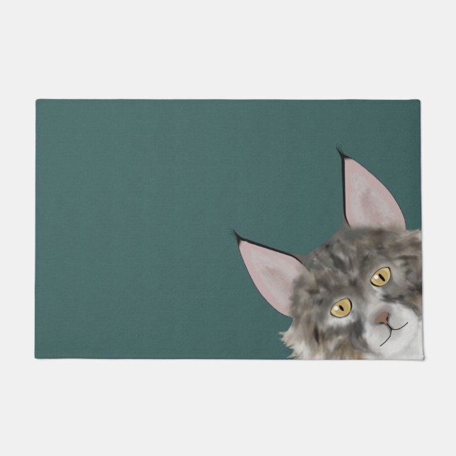 Paillasson Mat Maine Coon Cat Door (Devant)