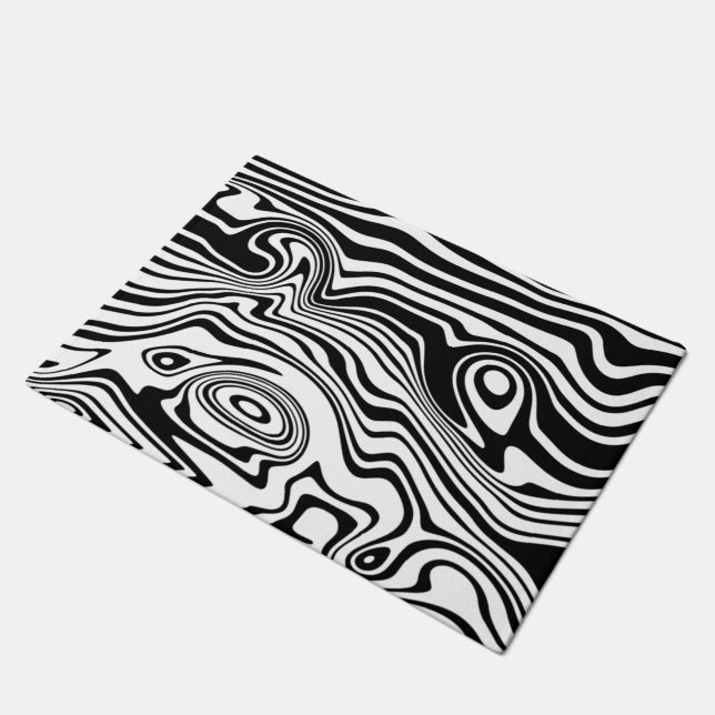 Paillasson Matelas Abstrait Noir Blanc - Personnalisable (Incliné)