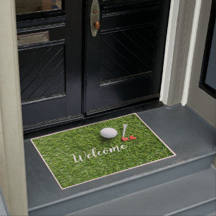 Paillasson Matelas de bienvenue avec amour sur herbe verte