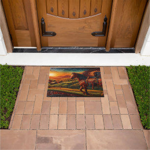 Paillasson Matelas de porte du cheval en cuir