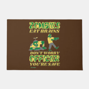 Paillasson Matelas drôle "ZOMBIES MANGE DES CERVEAUX..."