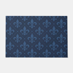 Paillasson Matelas extérieur bleu marine Fleur de Lis